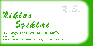 miklos sziklai business card